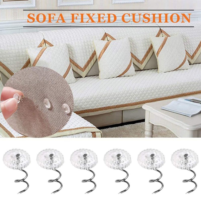 LUNARM 40 PCS Upholstery Tacks Clear Heads Twist Pins with Storage Box, 2 Styles Bedskirt Tacks Pins for Upholstery, Slipcovers, and Bedskirts Decoration (0.59 Inches) - Image 5